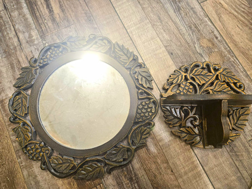 Round black gold leaf - round, &